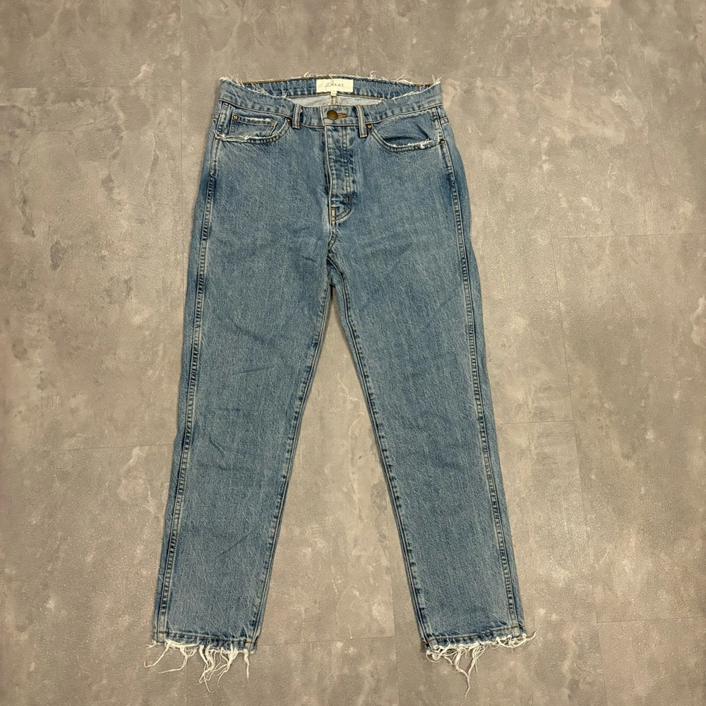THE GREAT. The Fellow Frayed Relaxed Jeans Size 25